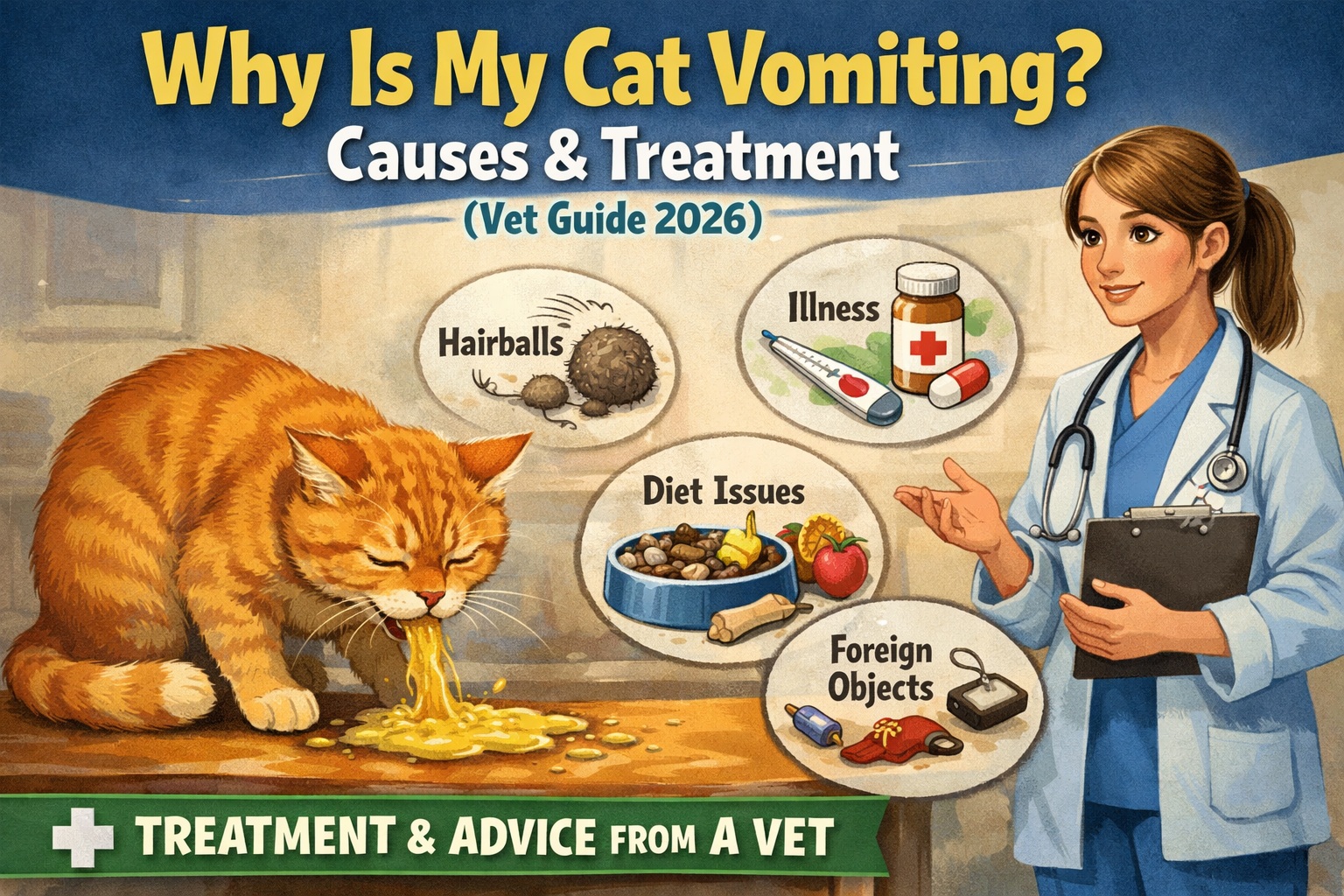 Why Is My Cat Vomiting? Causes & Treatment (Vet Guide 2026)