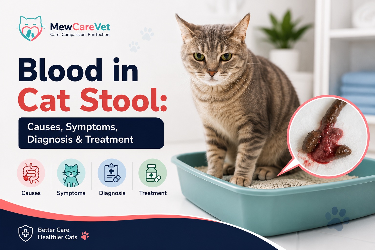 Blood in Cat Stool: Causes, Symptoms, Diagnosis & Treatment: A Comprehensive Veterinary Guide for Pet Owners
