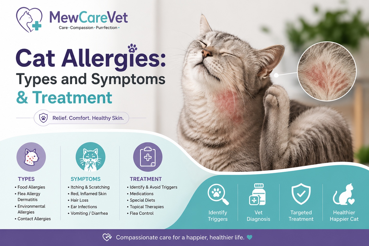 Cat Allergies: Types and Symptoms & Treatment